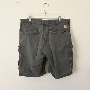 Carhartt Cargo Shorts Gray Canvas Relaxed Gorpcore Utility Grunge Workwear 38